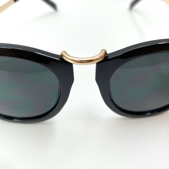 Black Lenses/Gold Metal Frame Sunglasses - Picture 5 of 7